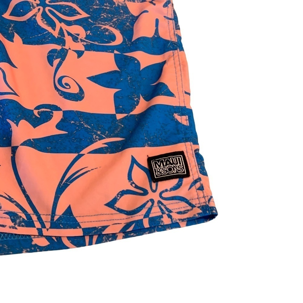 Maui and Sons Men’s Black 4 Away Stretch Hawaiian Board Shorts Size 32 - Picture 2 of 10